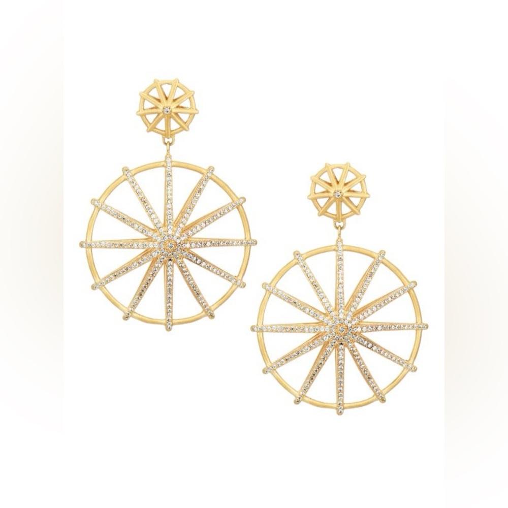 DEAN DAVIDSON Maiko 22K Goldplated & Cubic Zirconia Double-Drop Umbrella Earring